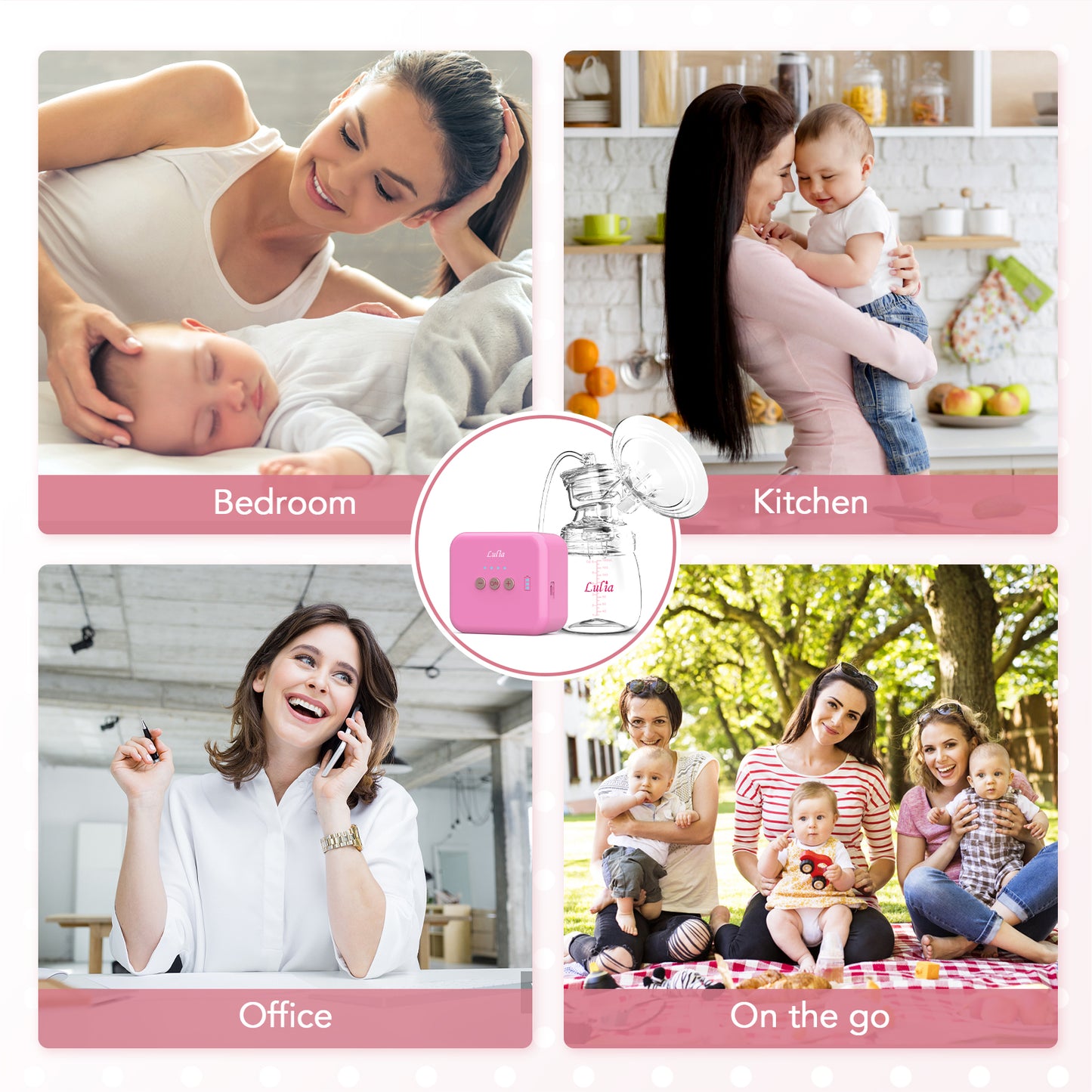 LU-02 Lulia Double Breast Pump(Pink&White)