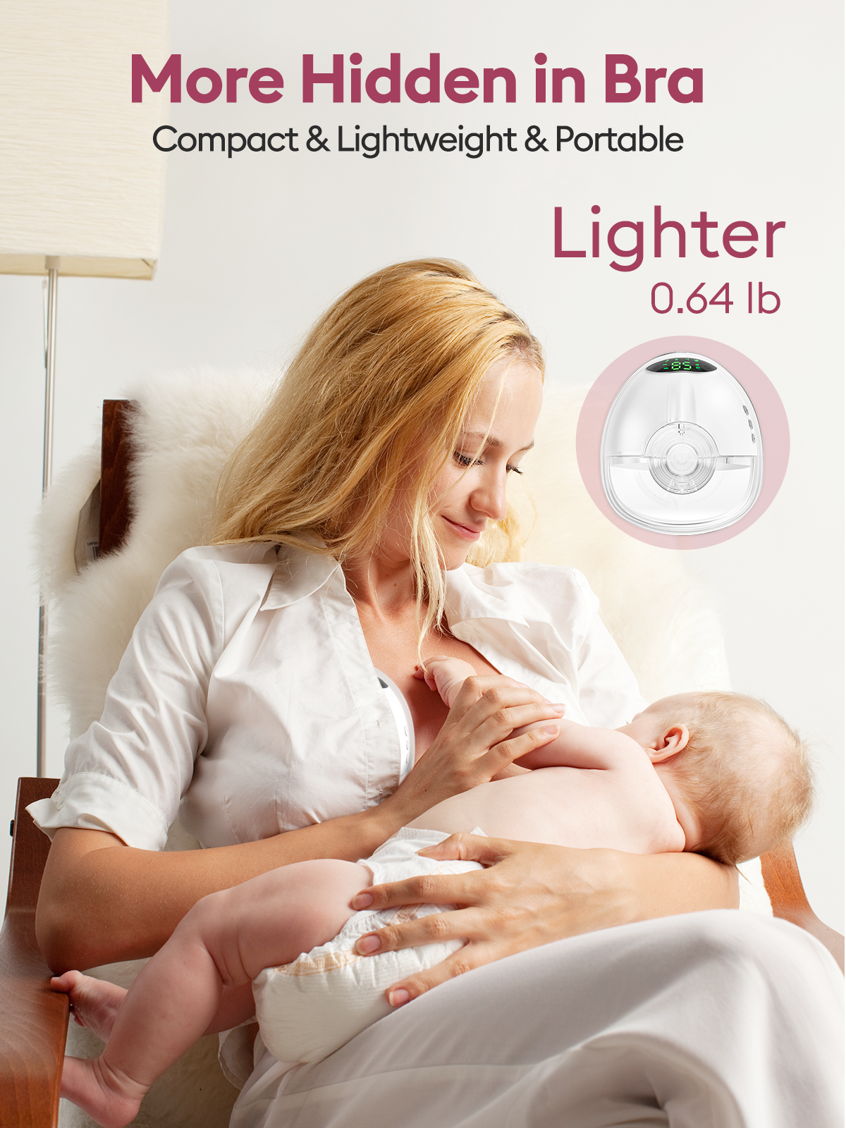 LU-05 Lulia Wearable Breast Pump Hands Free with 17/19/21/24MM Flanges
