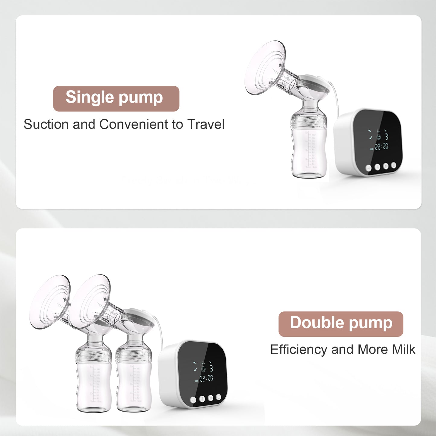 LU-01 Lulia Double Portable Electric Breast Pump(Pink&White)