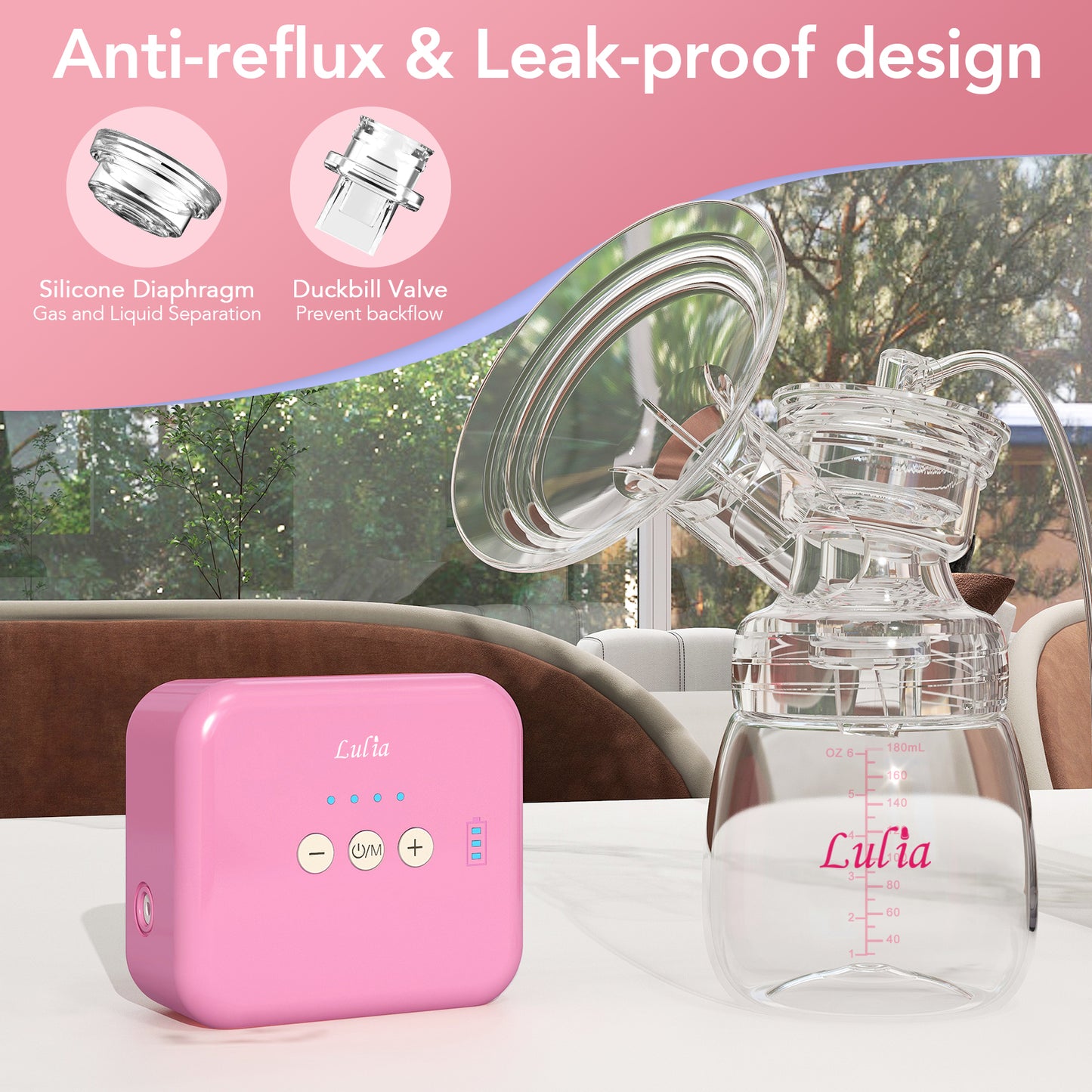 LU-02 Lulia Double Breast Pump(Pink&White)