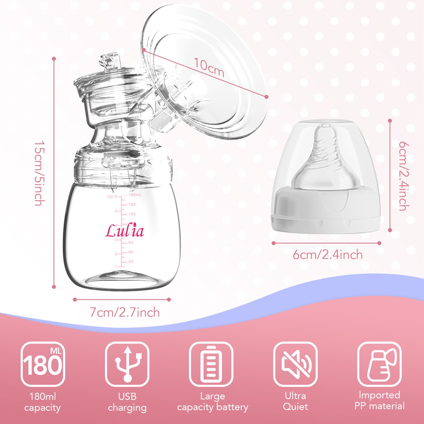 LU-02 Lulia Double Breast Pump(Pink&White)