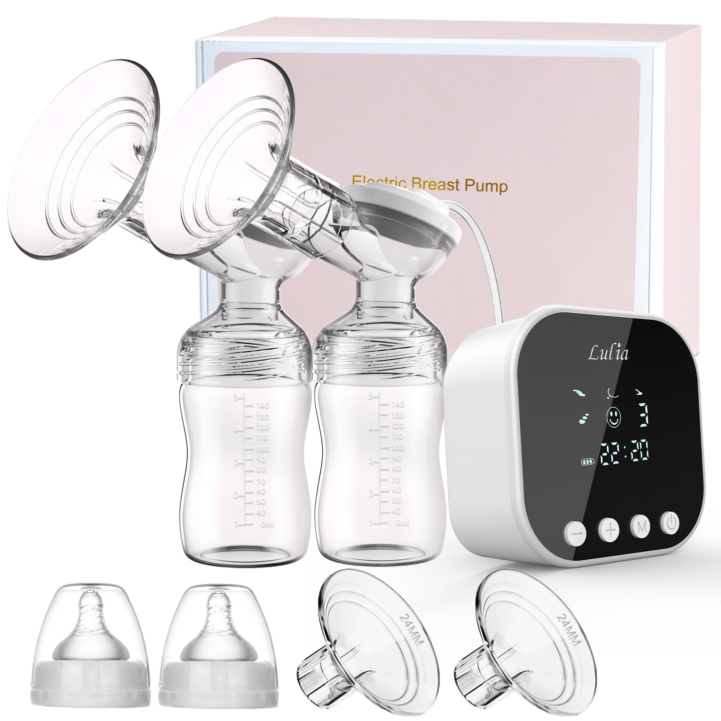LU-01 Lulia Double Portable Electric Breast Pump(Pink&White)