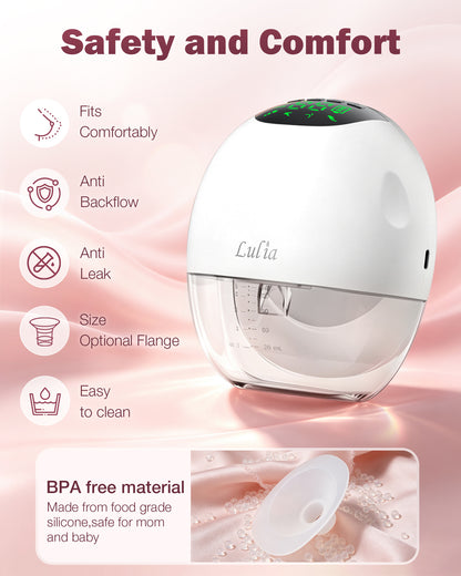 LU-06 Lulia Wearable Breast Pump Hands Free with 17/19/21/24MM Flanges, 2 Packs(White&Pink&Beige&Green)